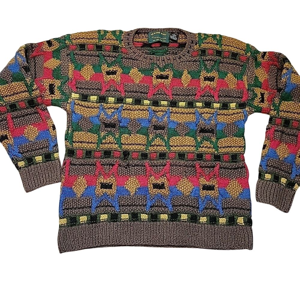 Maine Bay Traditionals Sweater Mens Large Crew Neck Long Sleeve Wool Knit REHAB